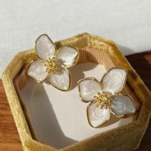 White Petal Floral Earrings